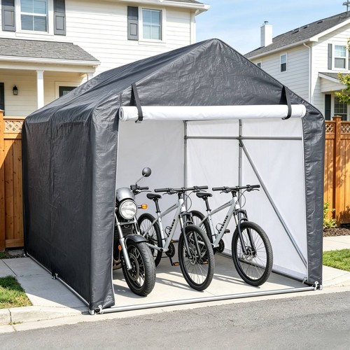 Outdoor bicycle storage tent - storage,